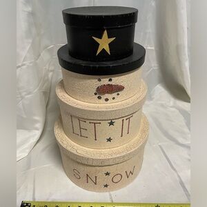 Let It Snow Stacked Decorative Boxes